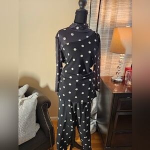 Black Polka Dot Two-Piece Set